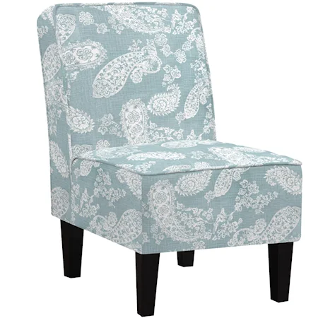 Armless Accent Chair with Tapered Legs